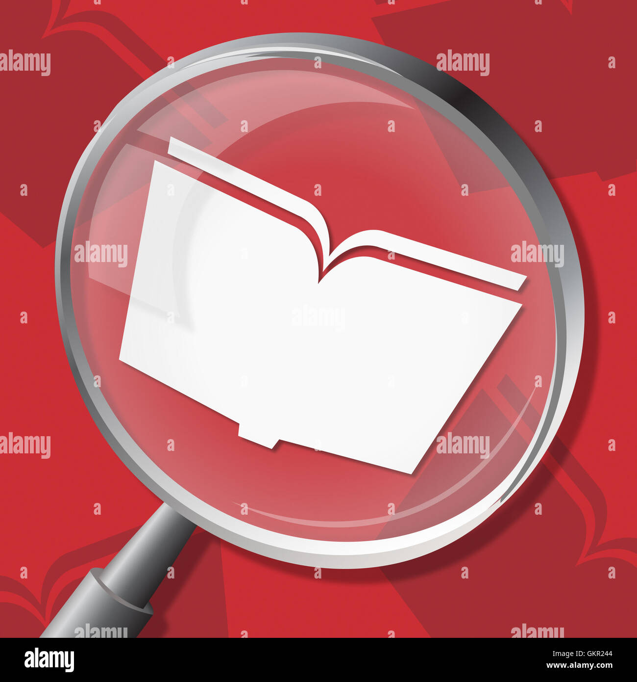 Education Magnifier Indicating Studying Learning 3d Illustration Stock ...