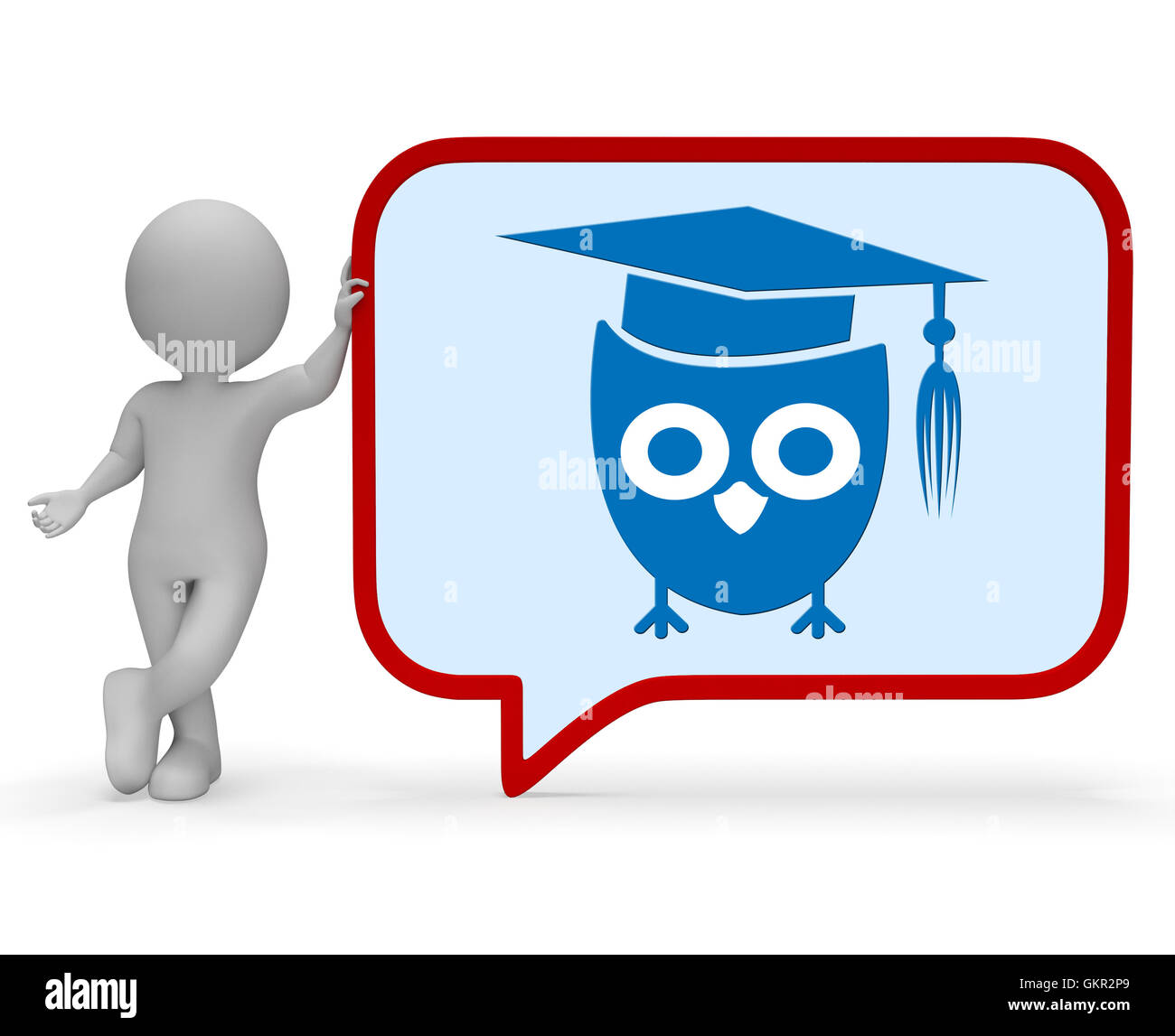 Wise Owl Meaning Smart Wisdom 3d Rendering Stock Photo