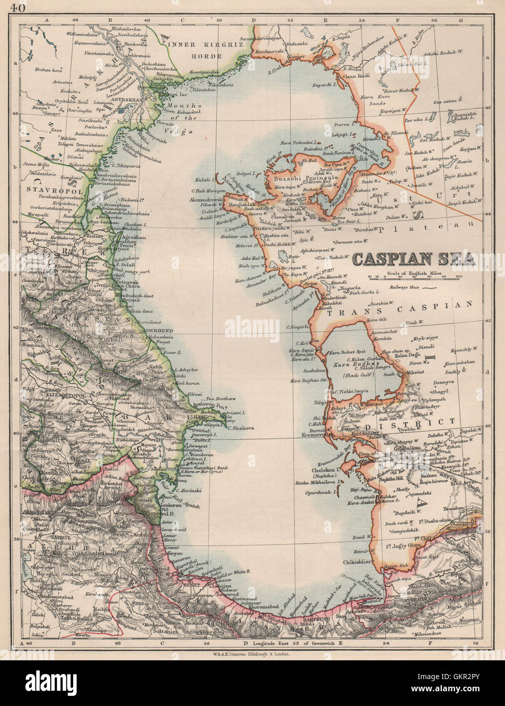 Vintage map of the caspian sea hi-res stock photography and images - Alamy