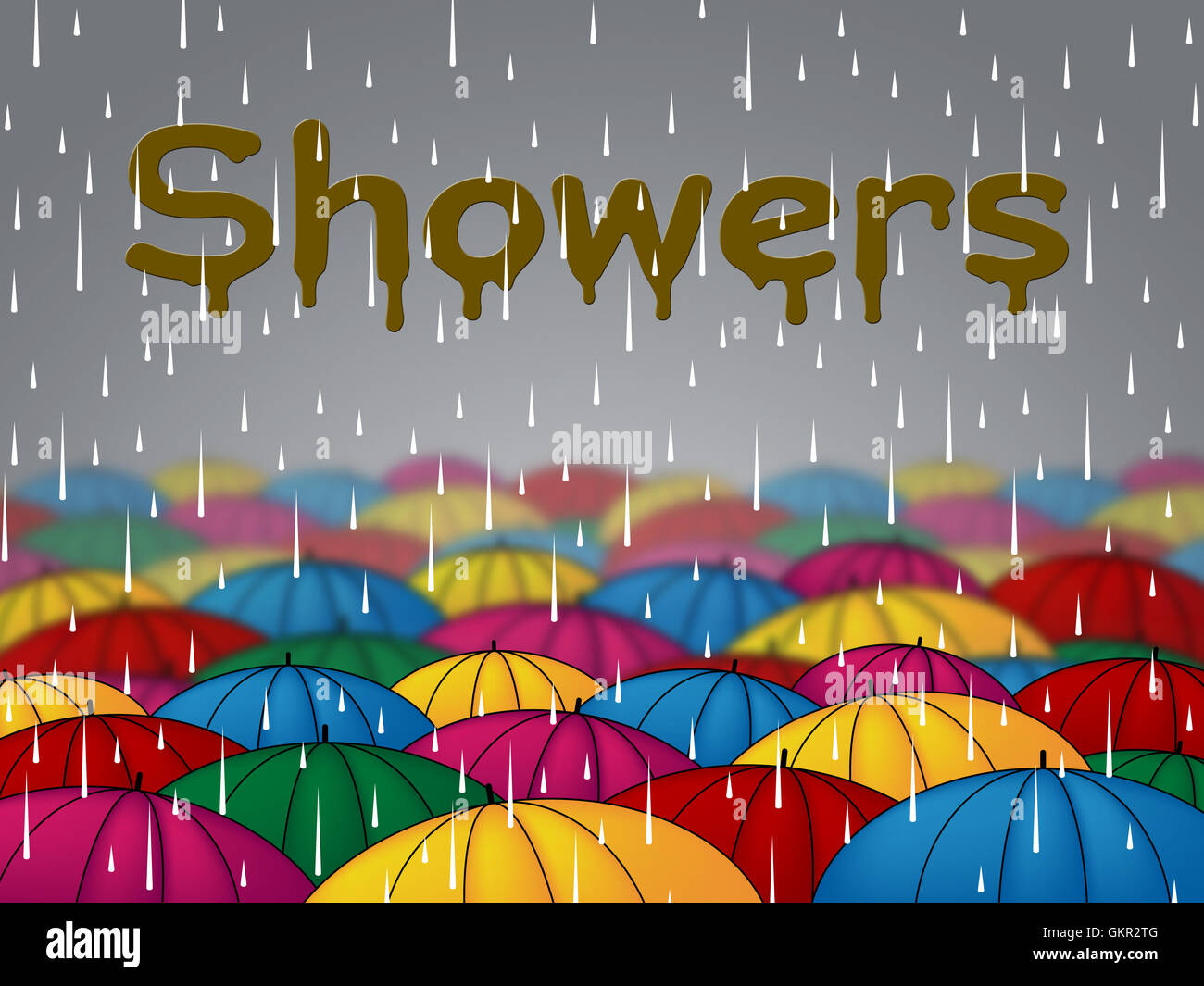 Rain Showers Meaning Wet Downpour And Rainfall Stock Photo Alamy