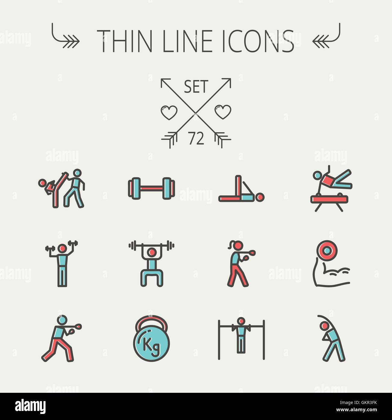 Sports thin line icon set Stock Vector Image & Art - Alamy