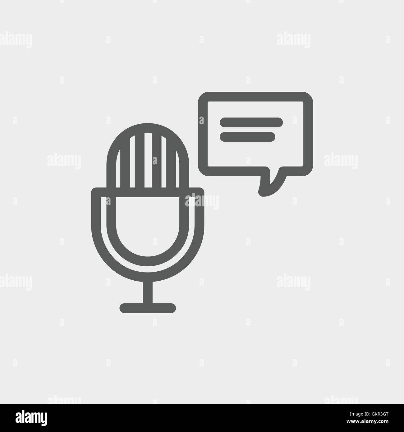 Microphone with speech bubble thin line icon Stock Vector Image & Art ...