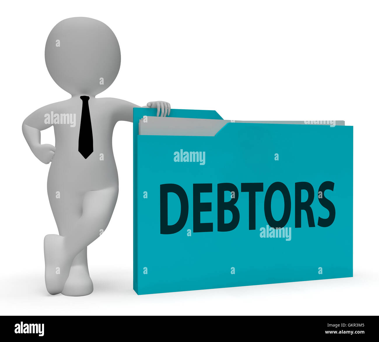Debtors Folder Indicating Lender Debt 3d Rendering Stock Photo