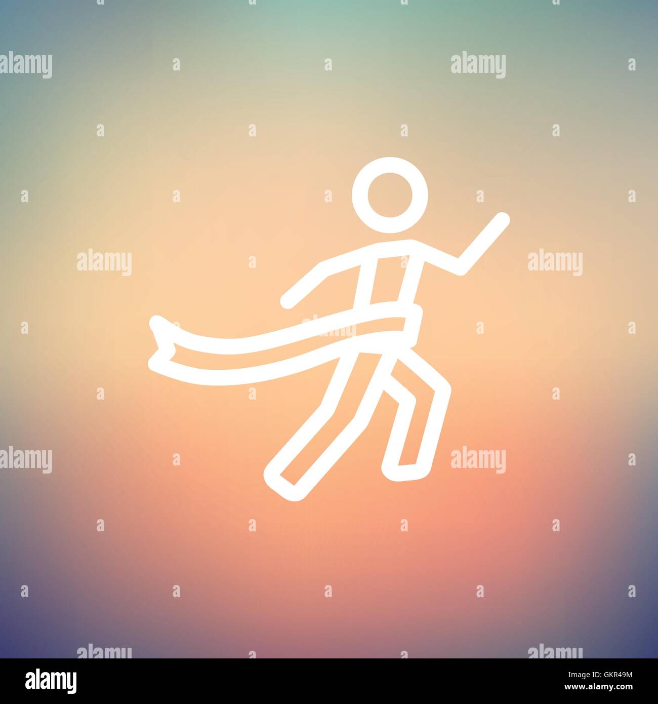 Winner crossed the finish line thin icon Stock Vector Image & Art Alamy