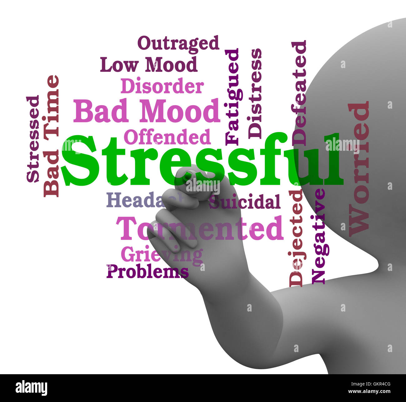 Stressful Word Meaning Pressure Overload 3d Rendering Stock Photo