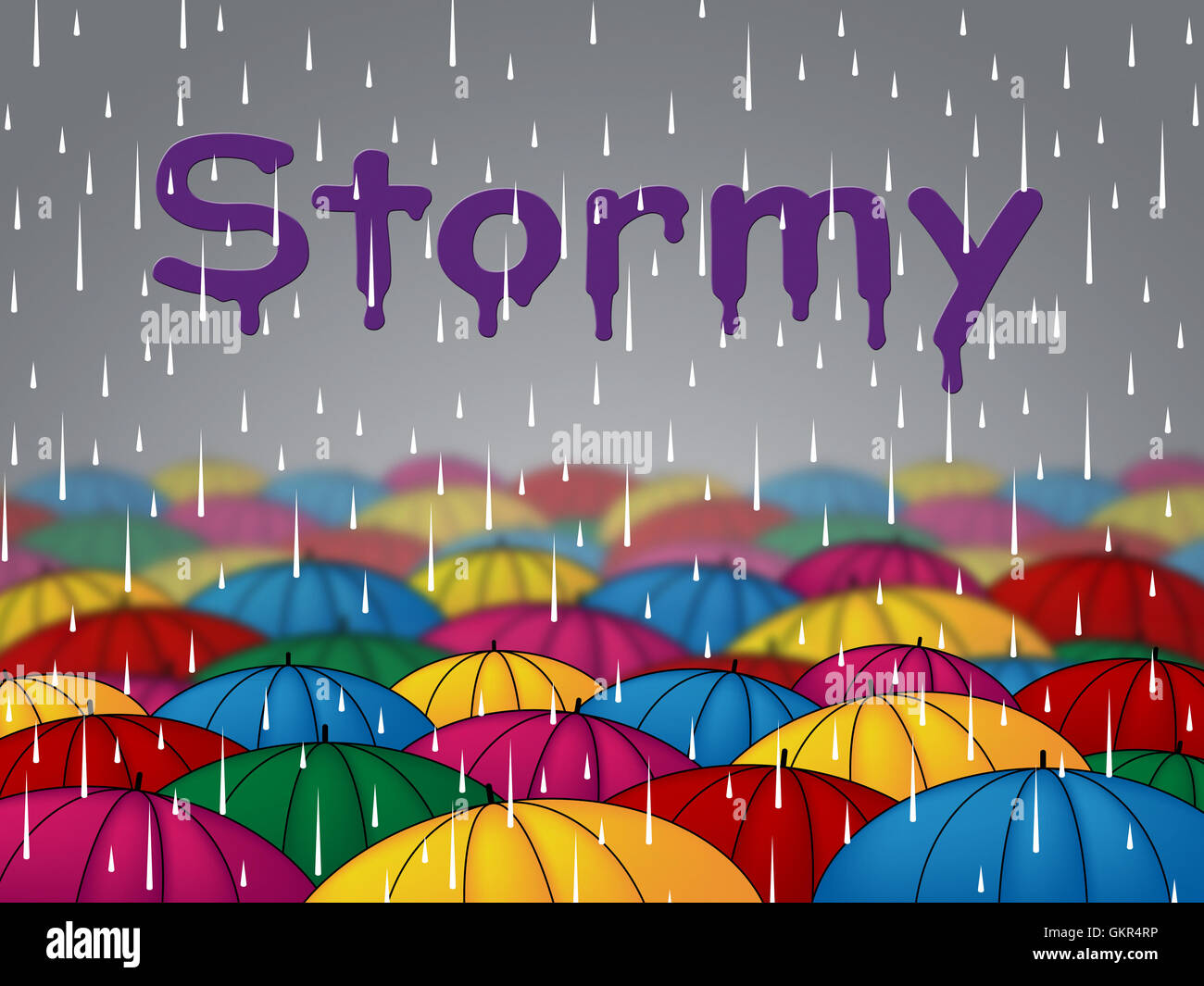 Stormy Rain Showing Rainy Showers And Thunderstorms Stock Photo Alamy
