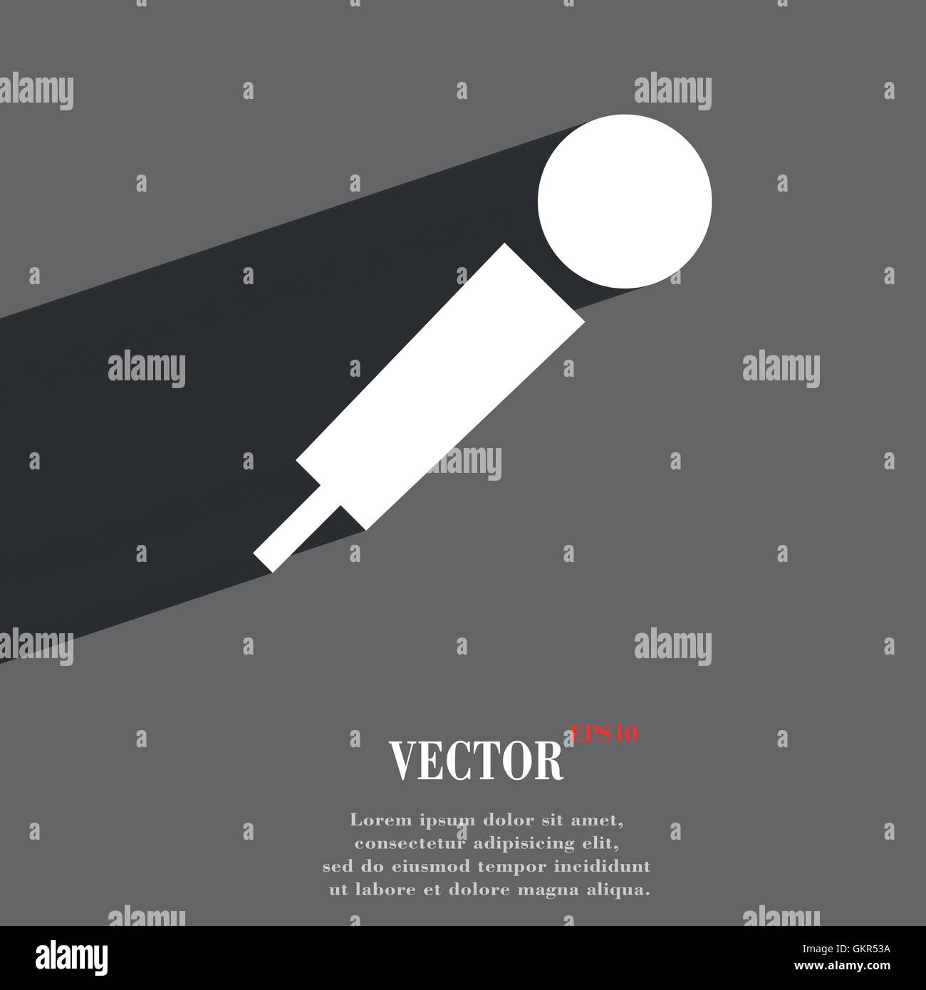 microphone icon symbol Flat modern web design with long shadow and ...
