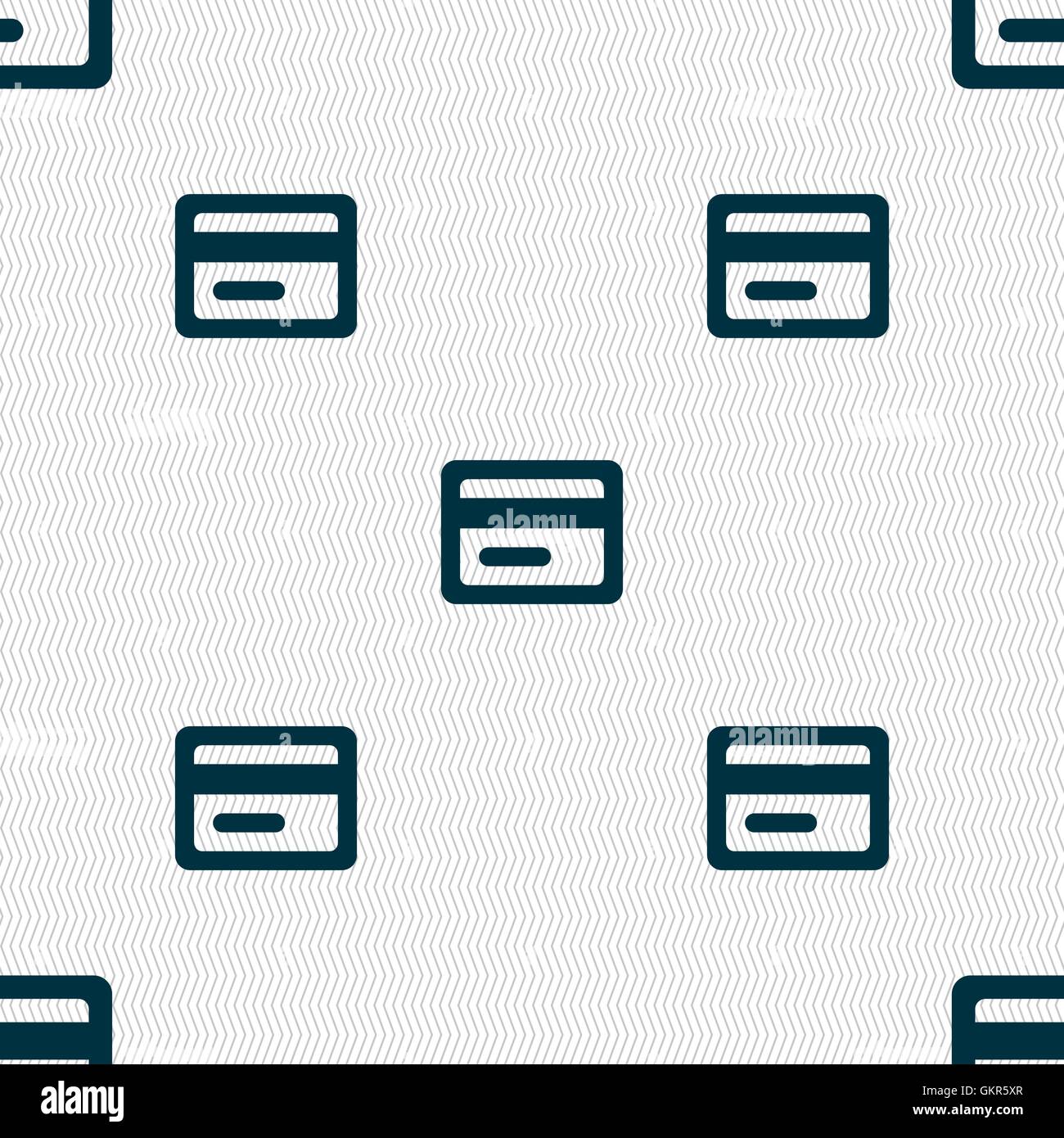 credit card icon sign. Seamless pattern with geometric texture. Vector ...