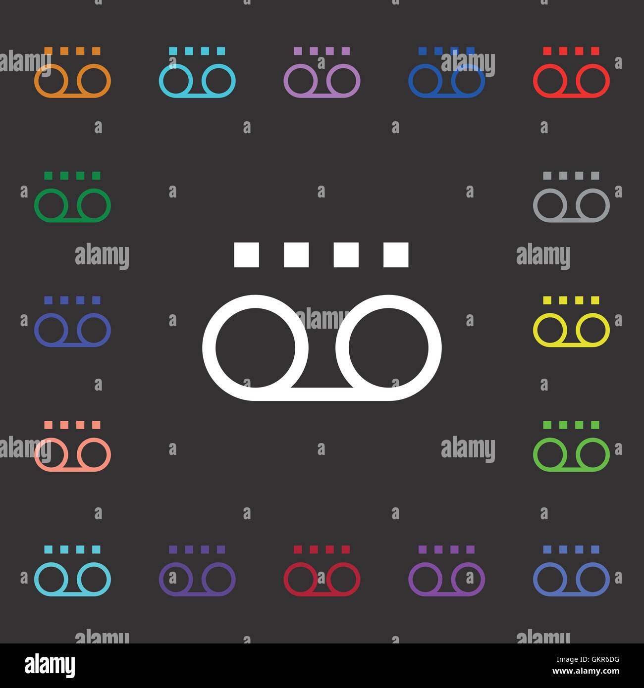 audio cassette icon sign. Lots of colorful symbols for your design ...