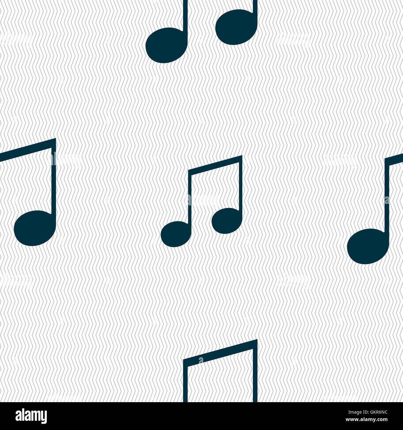 musical note, music, ringtone icon sign. Seamless pattern with ...