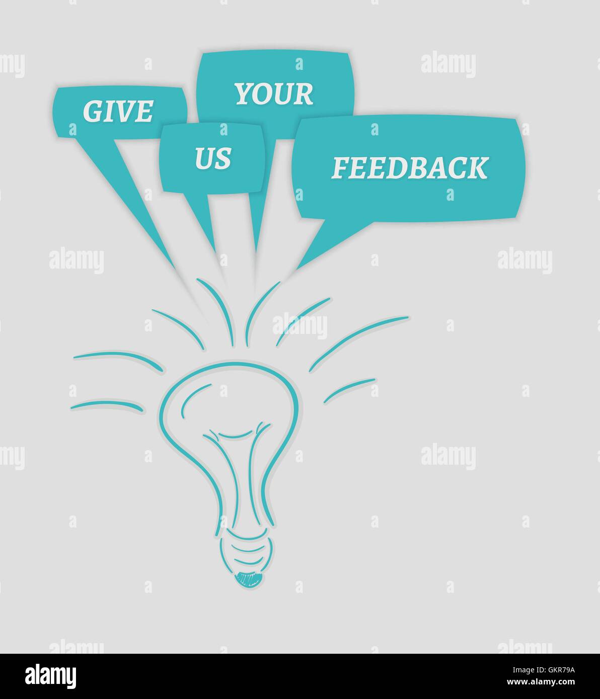 Give us your feedback speech bubbles and bulb stock vector image art