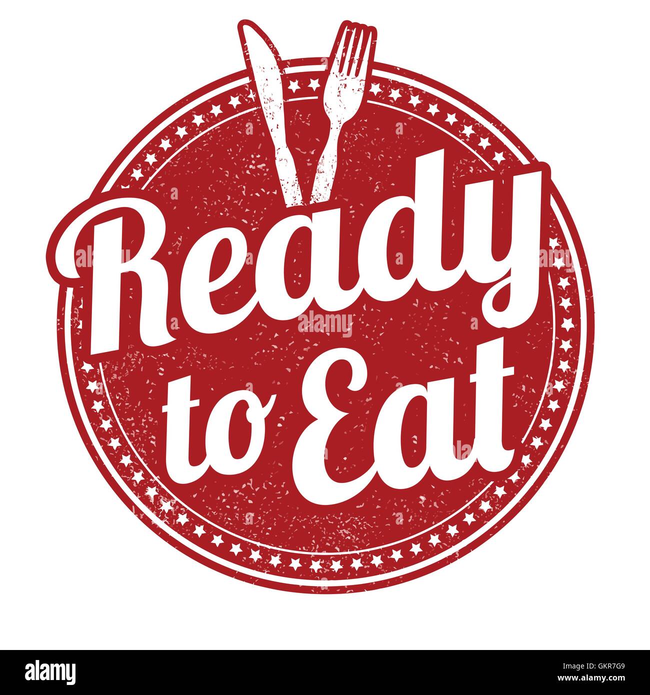 Ready to eat stamp Stock Vector