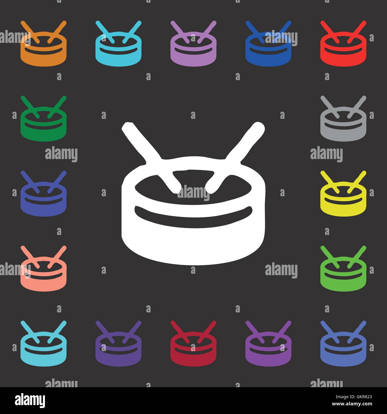 drum icon sign. Lots of colorful symbols for your design. Vector Stock