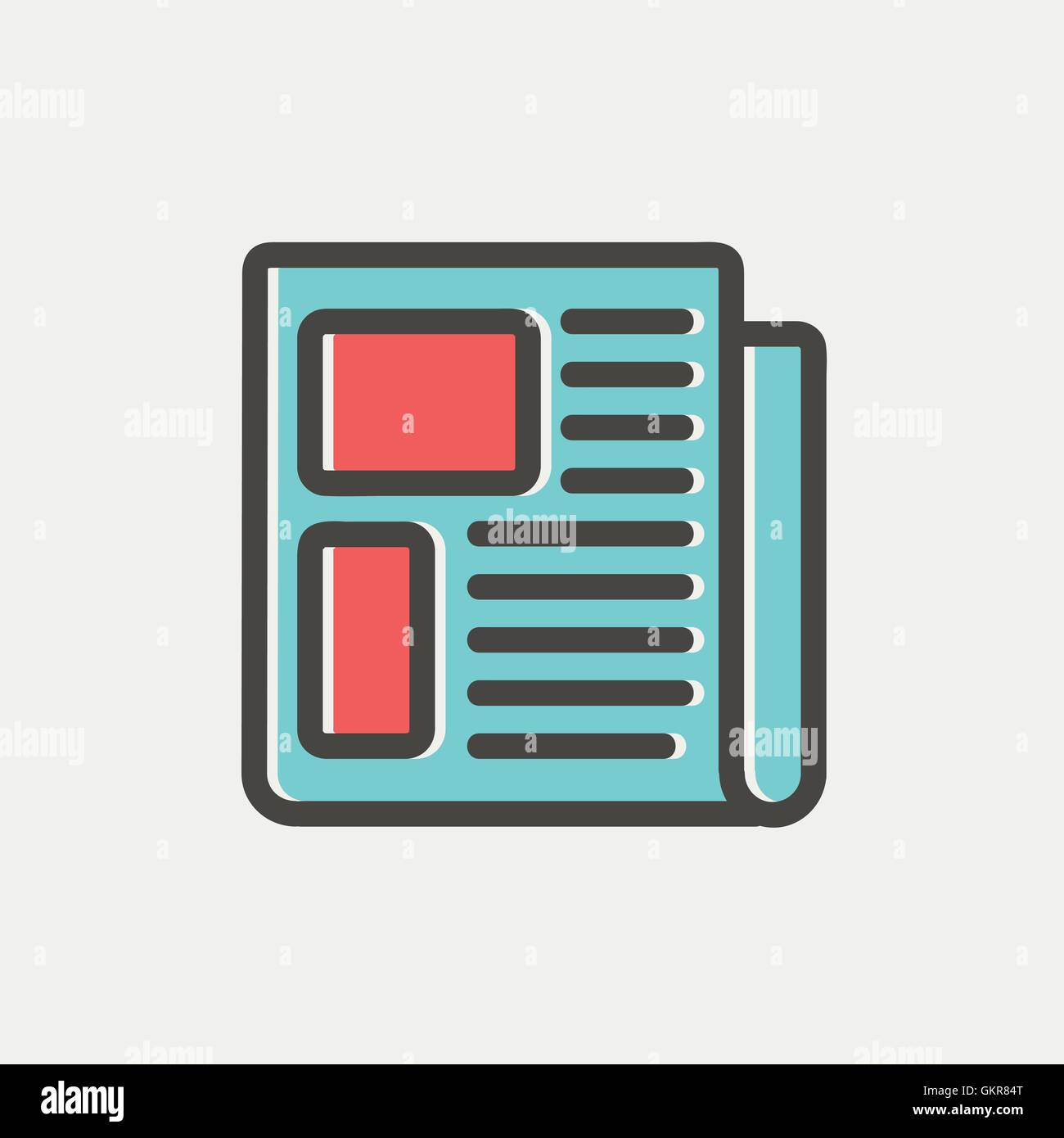 Newspaper thin line icon Stock Vector Image & Art - Alamy