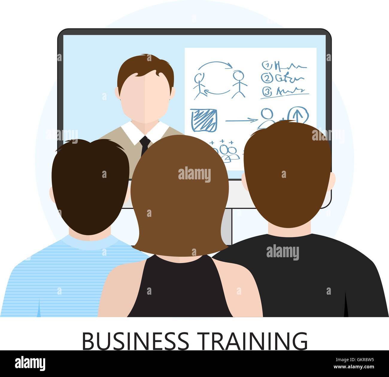 Business Training Icon Flat Design Concept Stock Vector