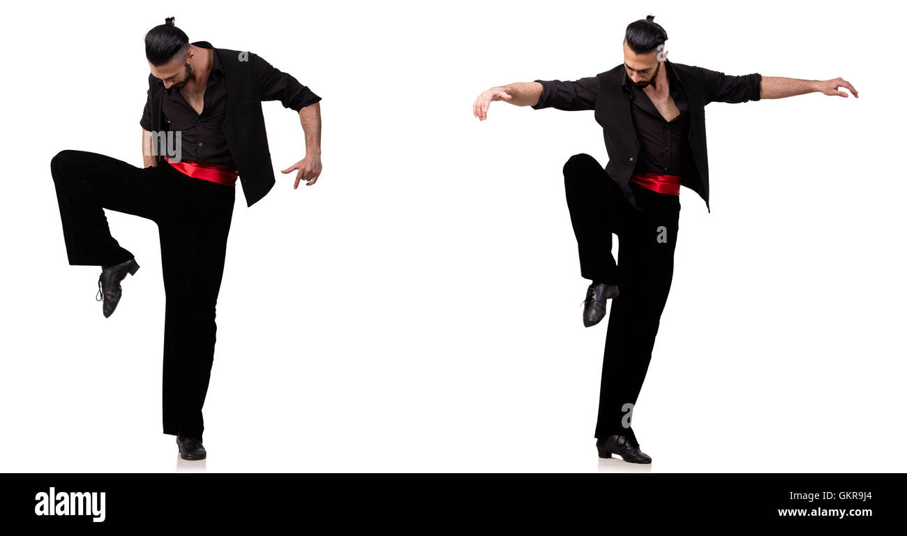 Spanish dancer in various poses on white Stock Photo Alamy