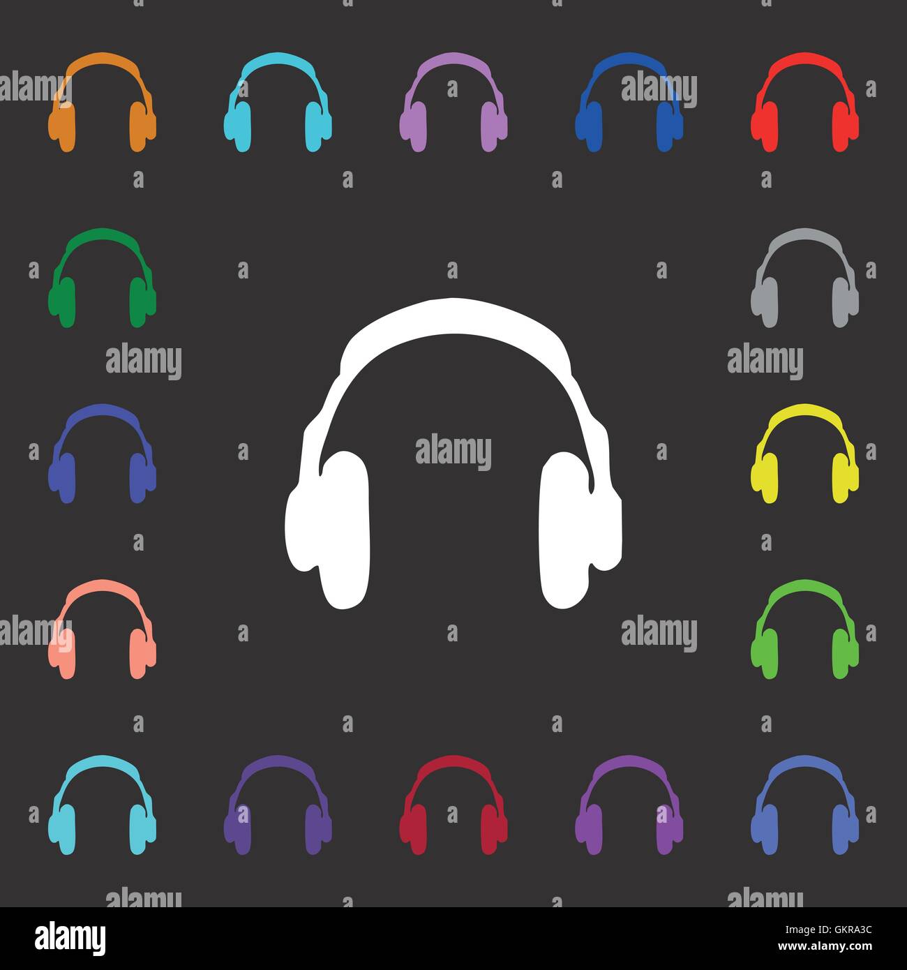 headsets icon sign. Lots of colorful symbols for your design. Vector ...