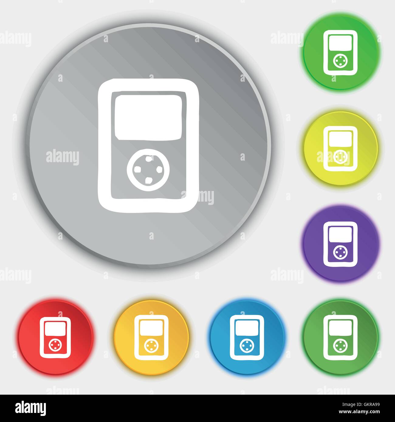 Tetris, video game console icon sign. Symbol on five flat buttons ...