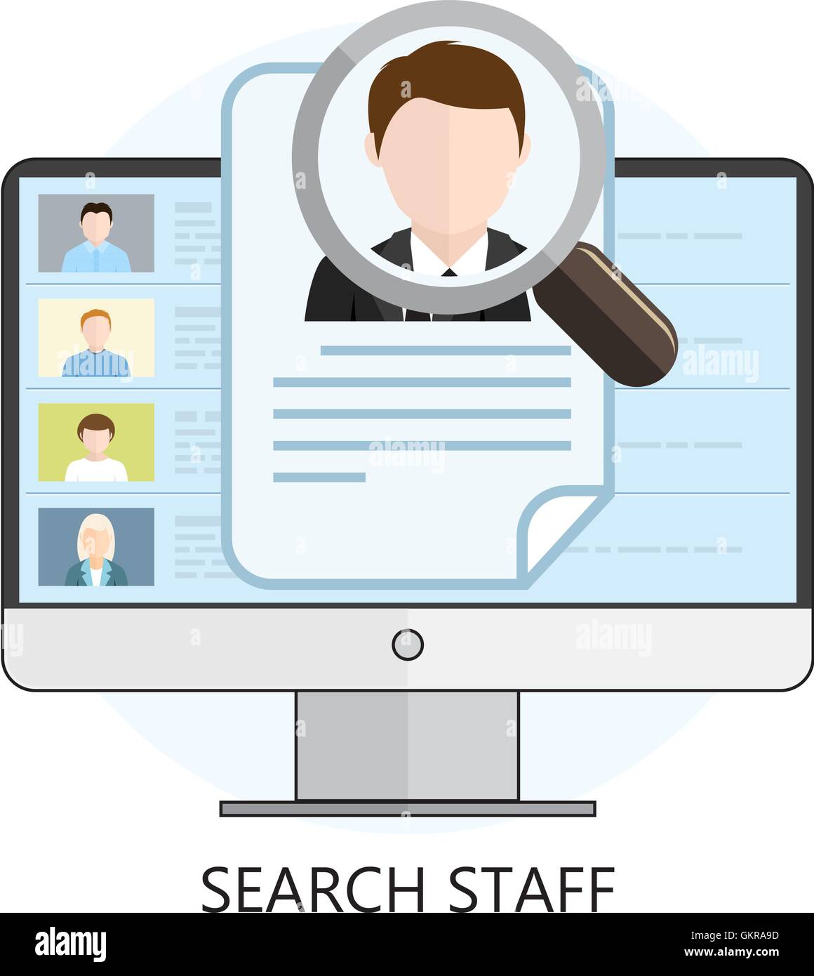 Search Staff Icon with Computer Stock Vector Image & Art - Alamy