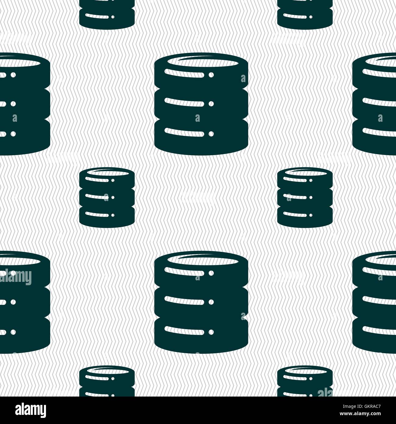 hard disk icon sign. Seamless pattern with geometric texture. Vector Stock Vector