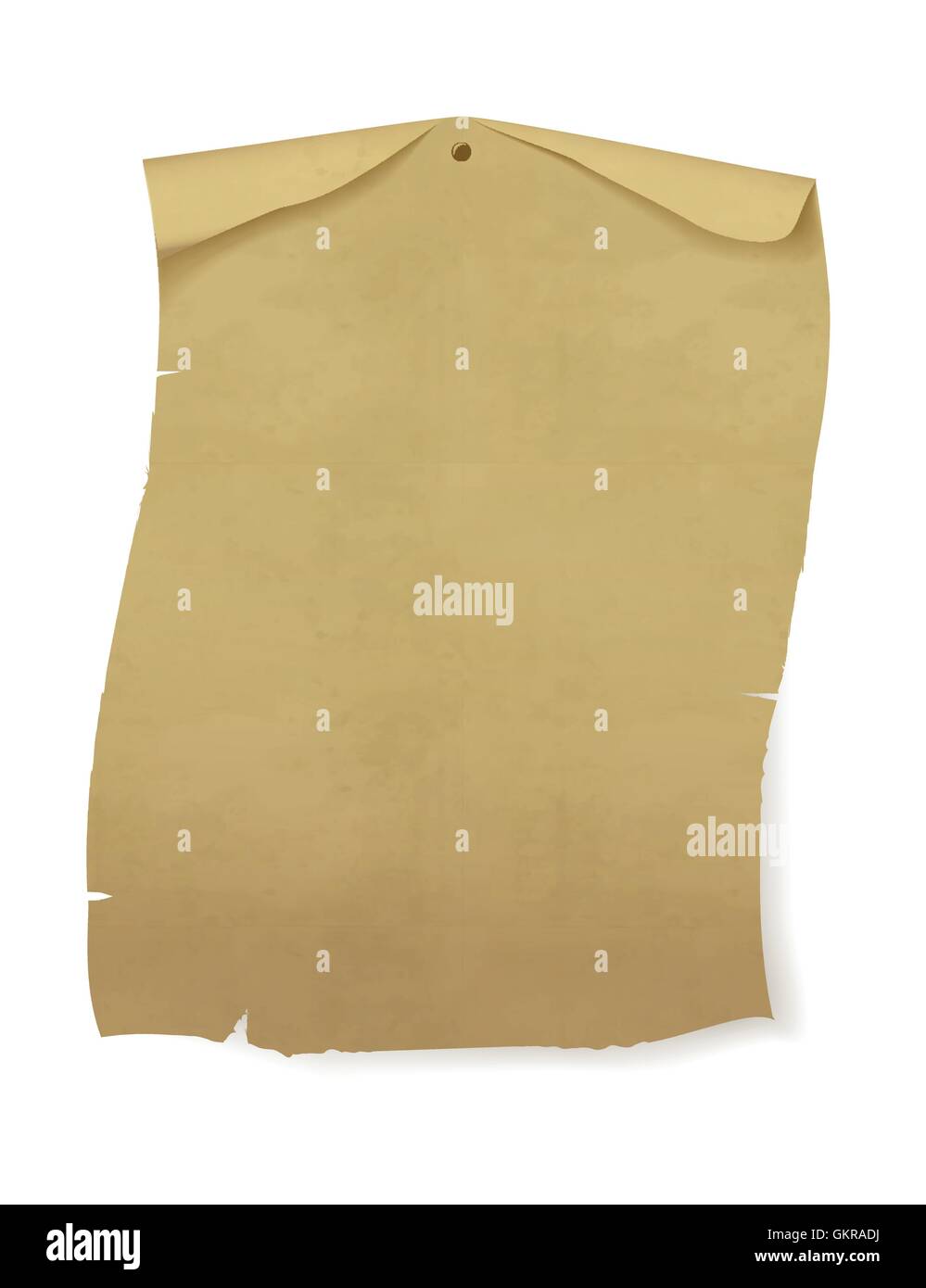 Old paper sheet on the wall. Vector illustration Stock Vector Image