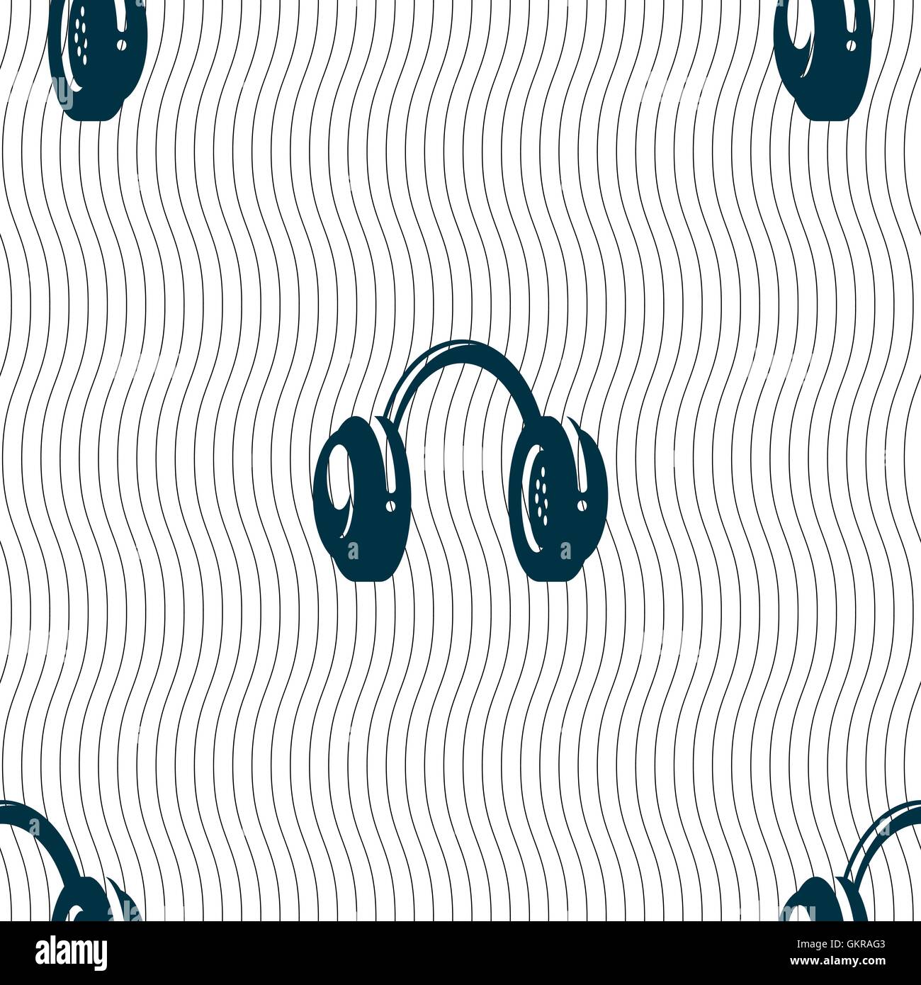 headsets icon sign. Seamless pattern with geometric texture. Vector ...