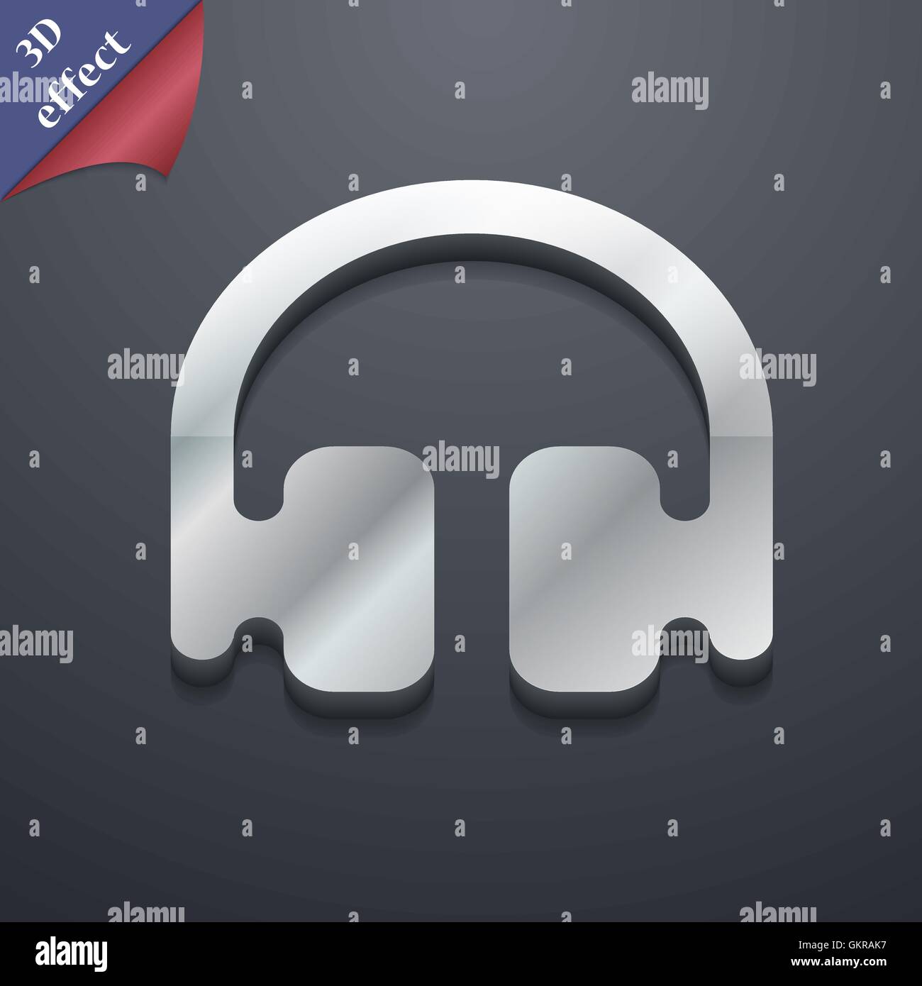 Headphones, Earphones icon symbol. 3D style. Trendy, modern design with ...