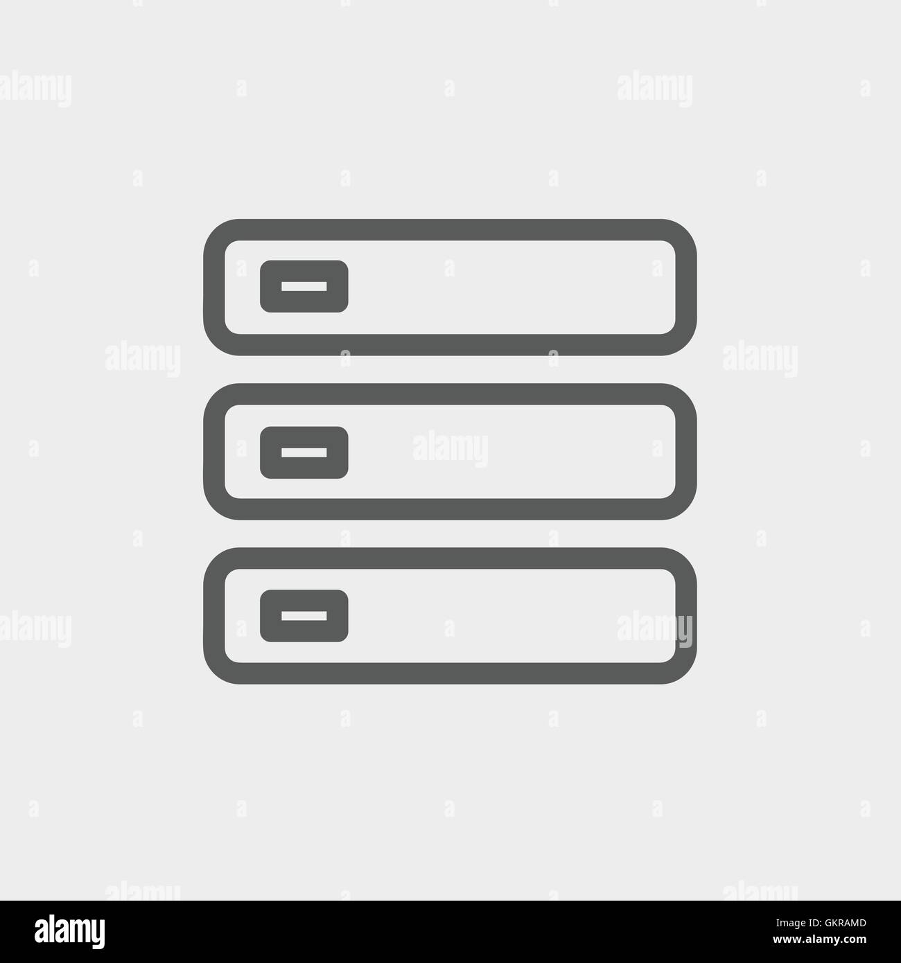 Computer Server thin line icon Stock Vector