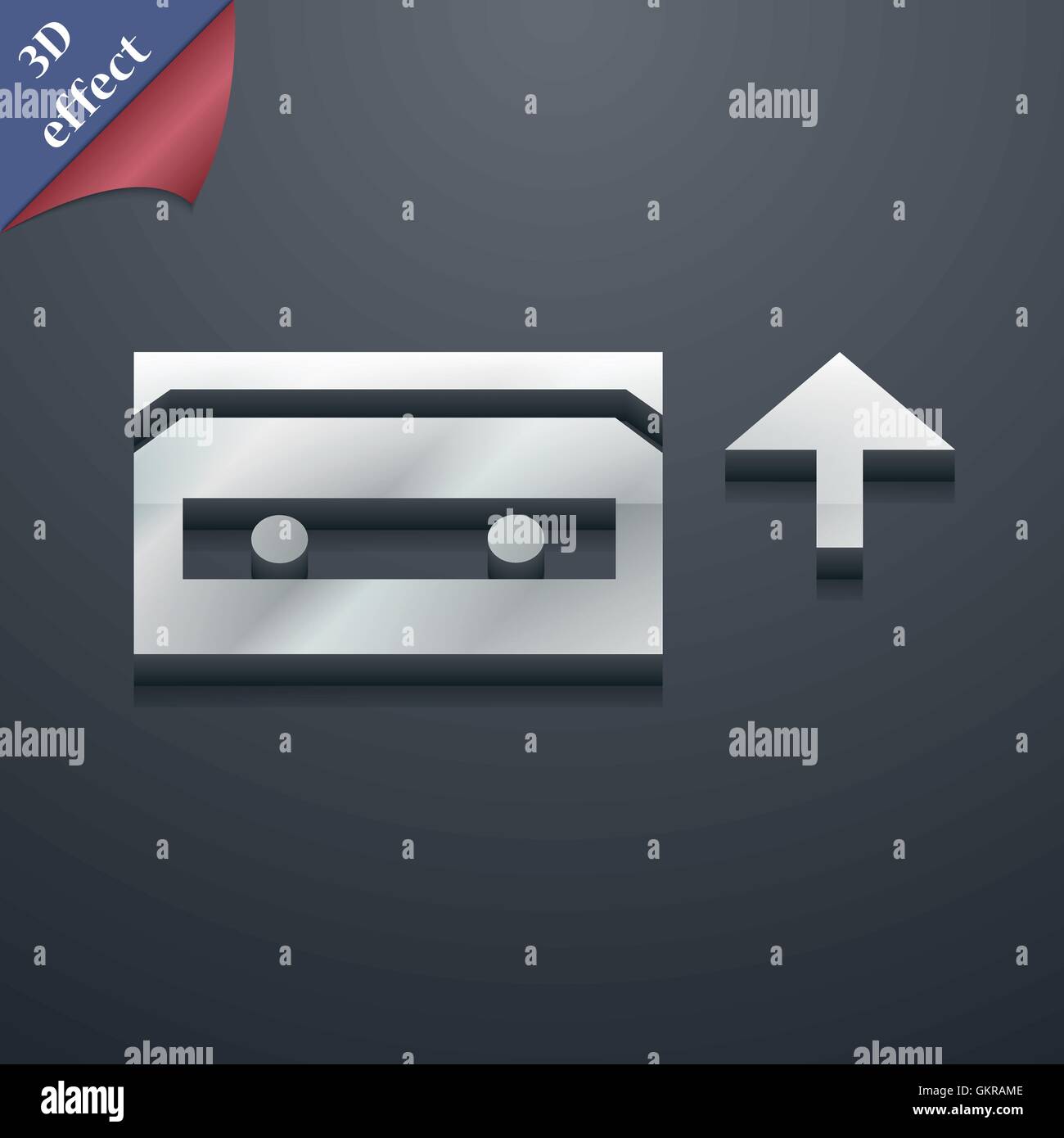audio cassette icon symbol. 3D style. Trendy, modern design with space ...