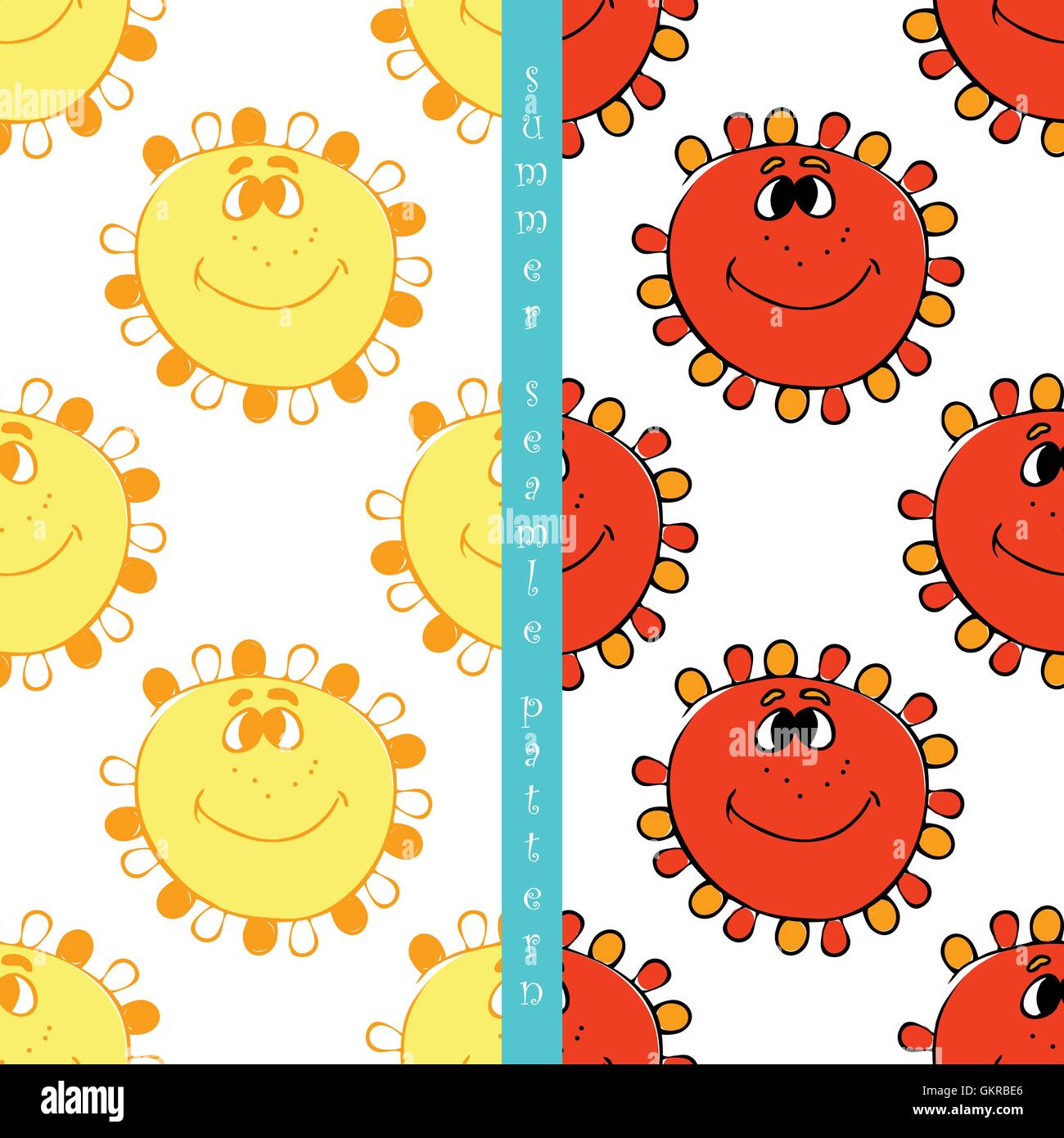 set of summer seamless pattern Stock Vector Image & Art - Alamy