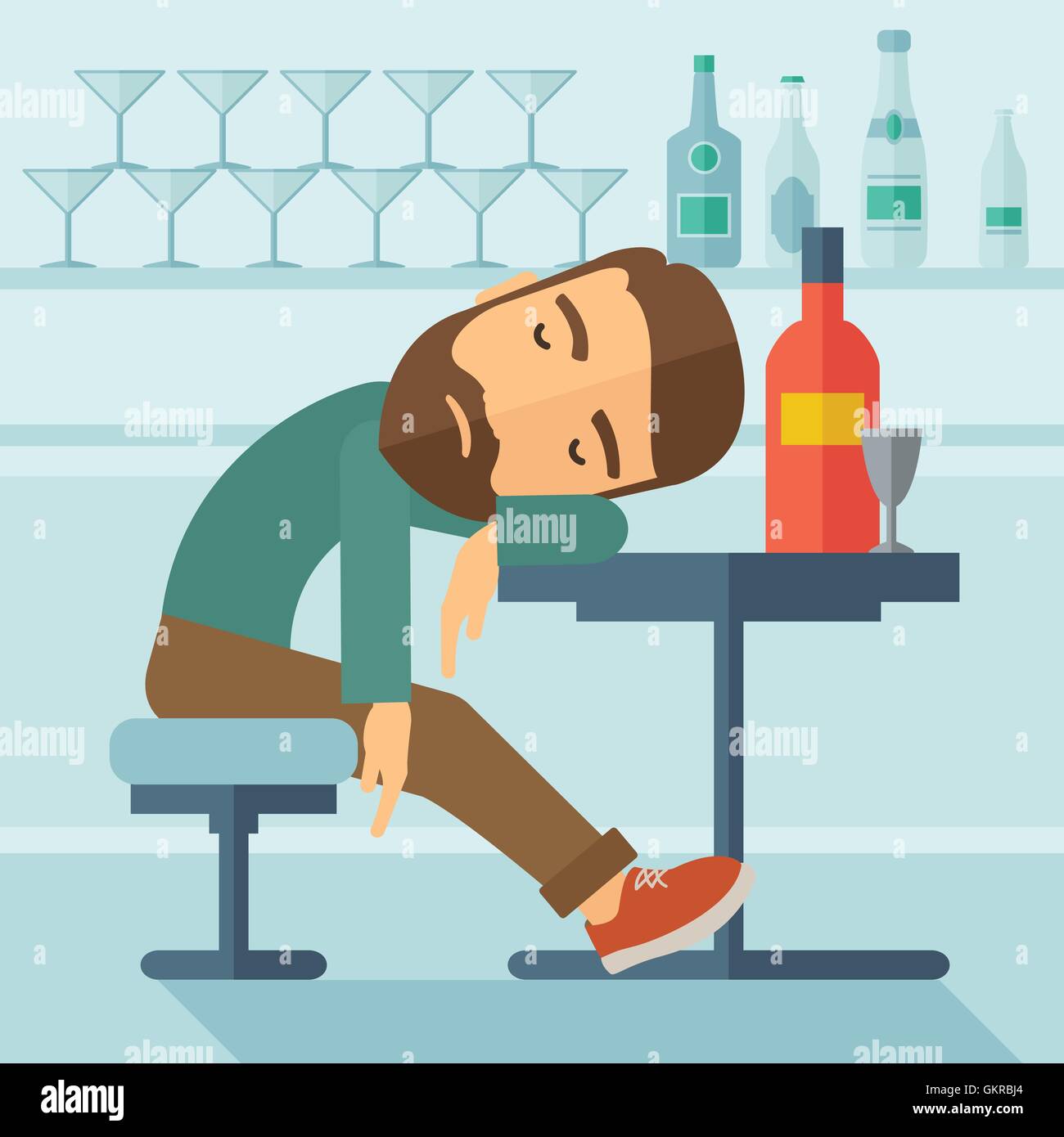 Drunk man fall asleep in the pub Stock Vector Image & Art - Alamy