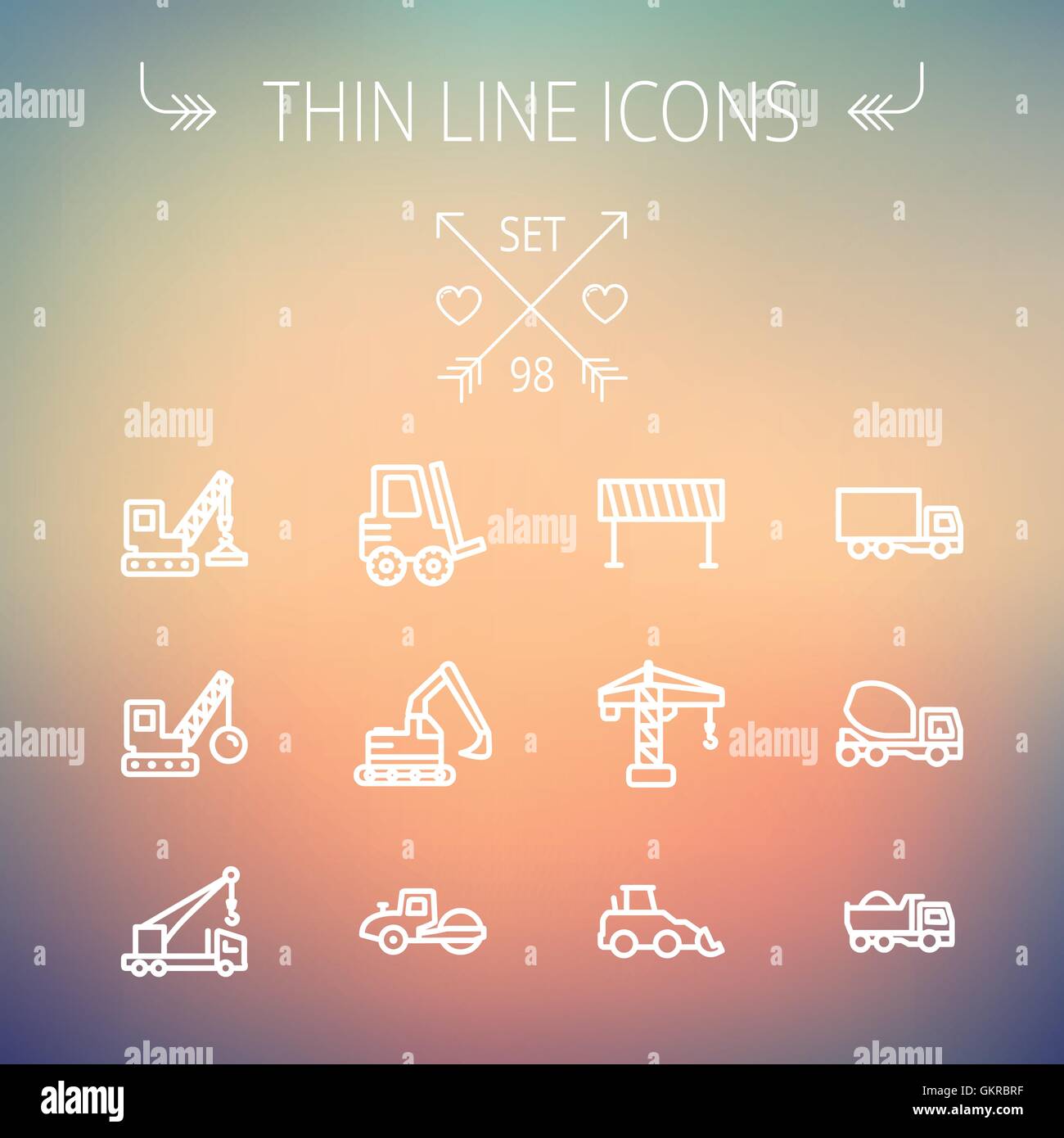 Construction thin line icon set Stock Vector Image & Art - Alamy