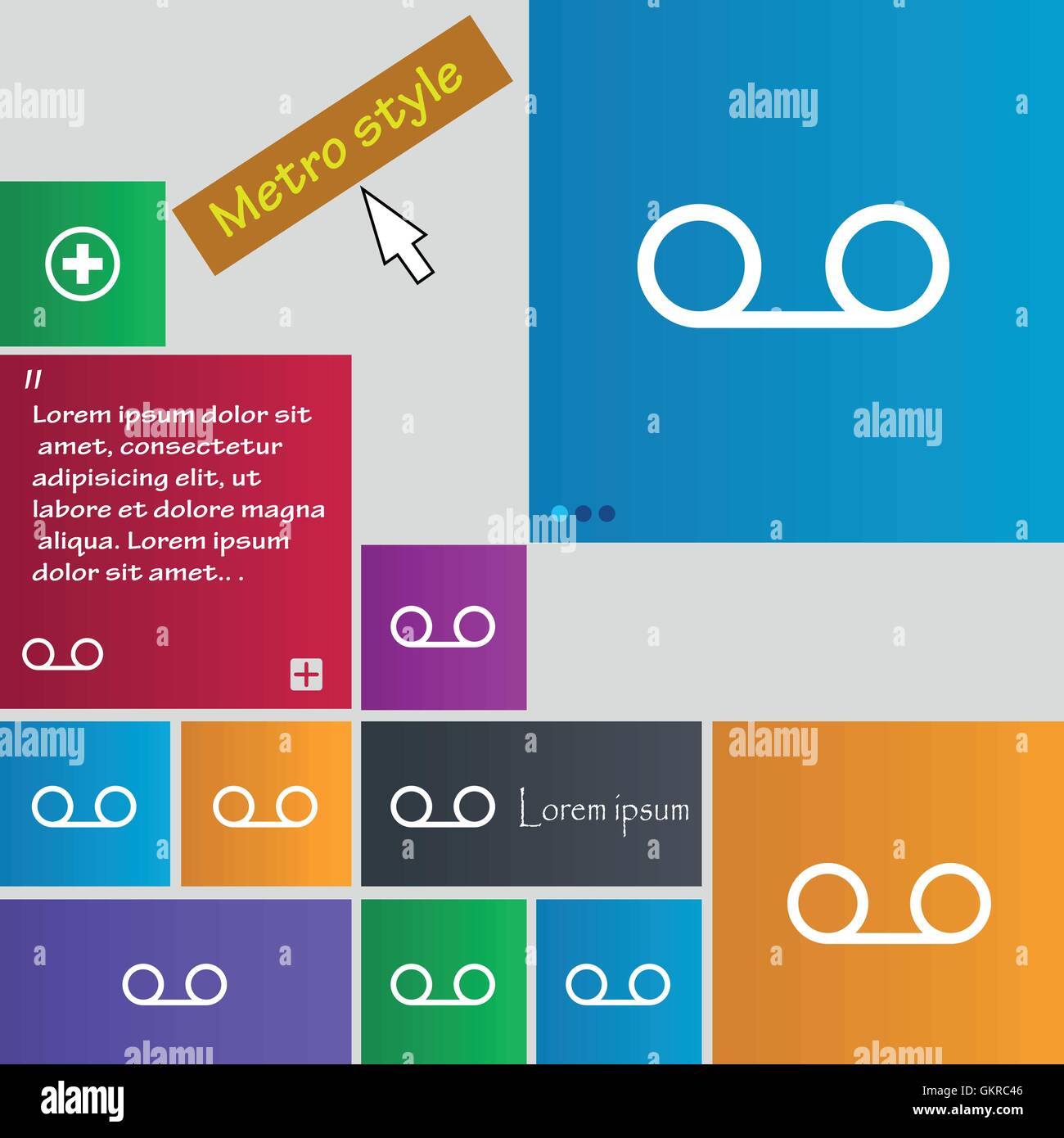 audio cassette icon sign. buttons. Modern interface website buttons ...