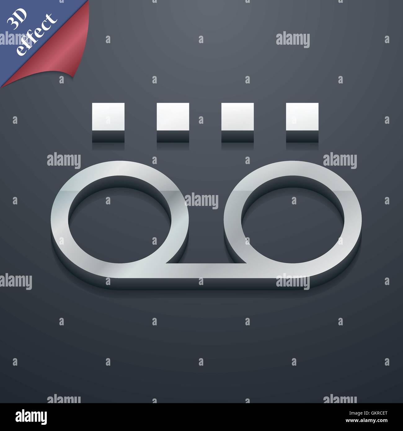 audio cassette icon symbol. 3D style. Trendy, modern design with space ...