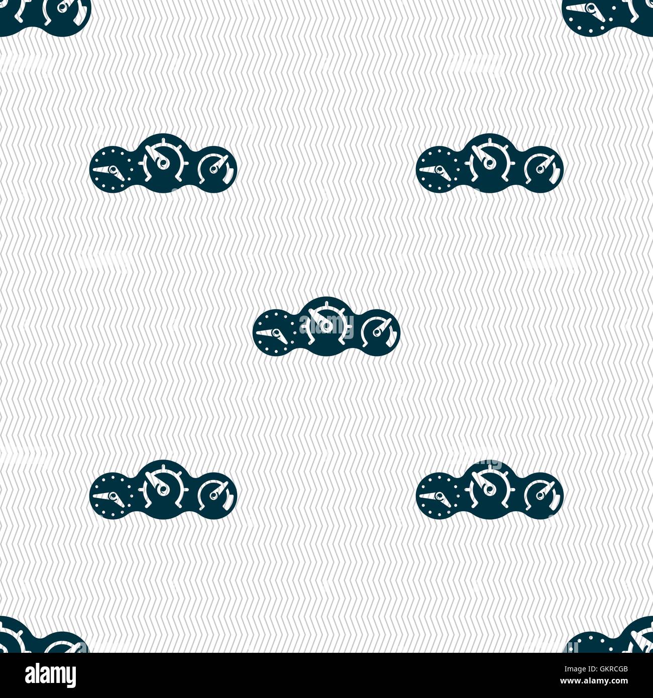 speed, speedometer icon sign. Seamless pattern with geometric texture ...