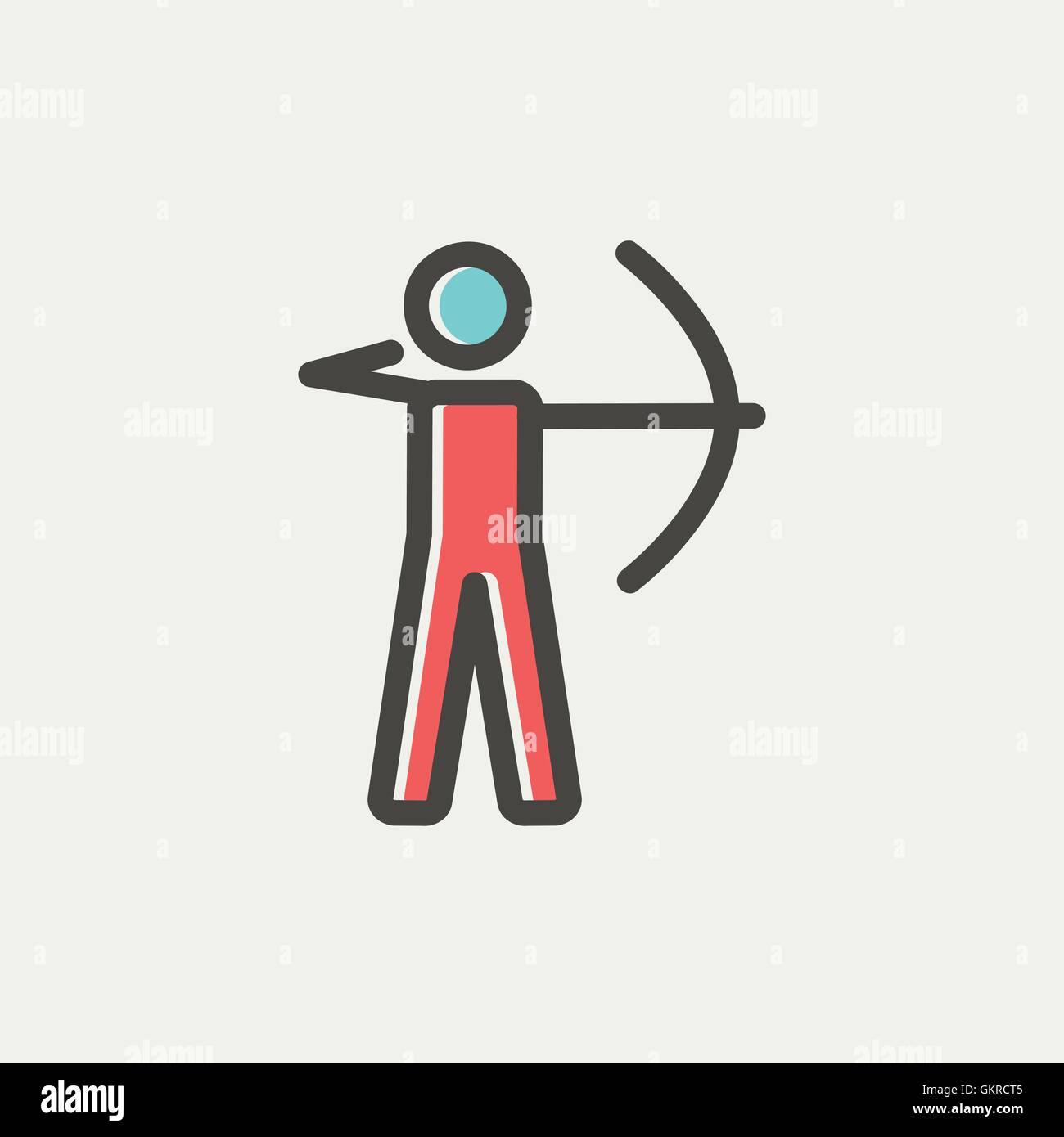 Archery sport thin line icon Stock Vector