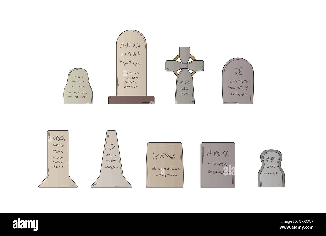 collection of the graves Stock Vector