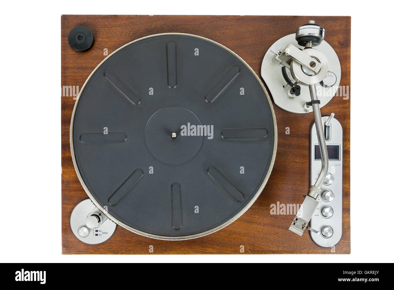 Old vinyl player isolated on white background with clipping path Stock