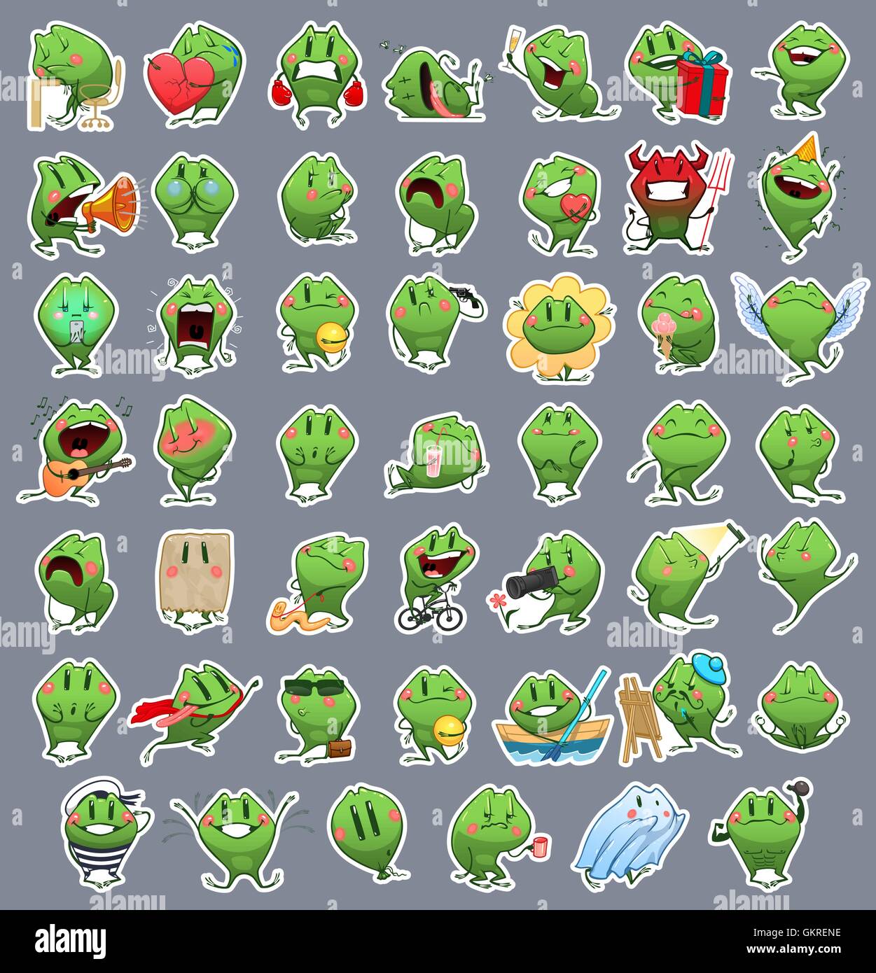 Collection of Emoticon Emoji Cartoon Frog Stock Vector Image & Art Alamy