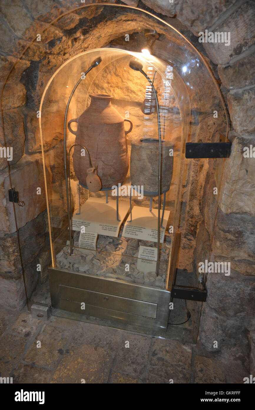 Siloam tunnel, Hezekiah's Tunnel, City of David, Jerusalem Stock Photo
