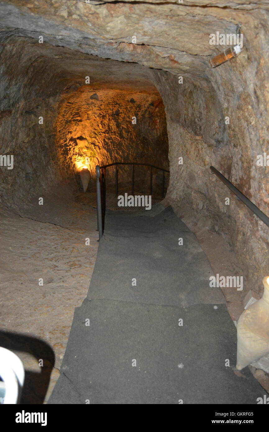 Siloam tunnel, Hezekiah's Tunnel, City of David, Jerusalem Stock Photo