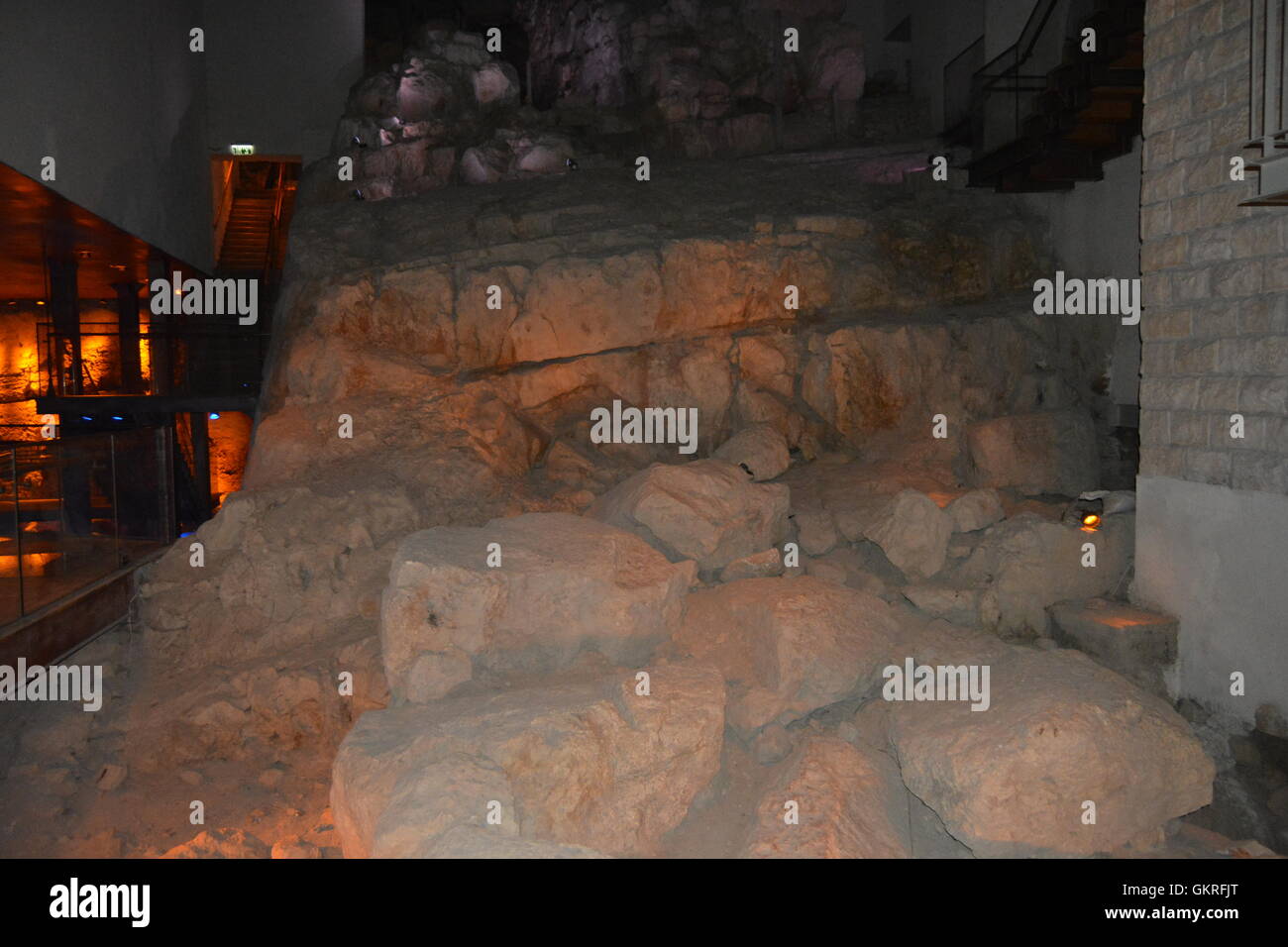 Siloam tunnel, Hezekiah's Tunnel, City of David, Jerusalem Stock Photo
