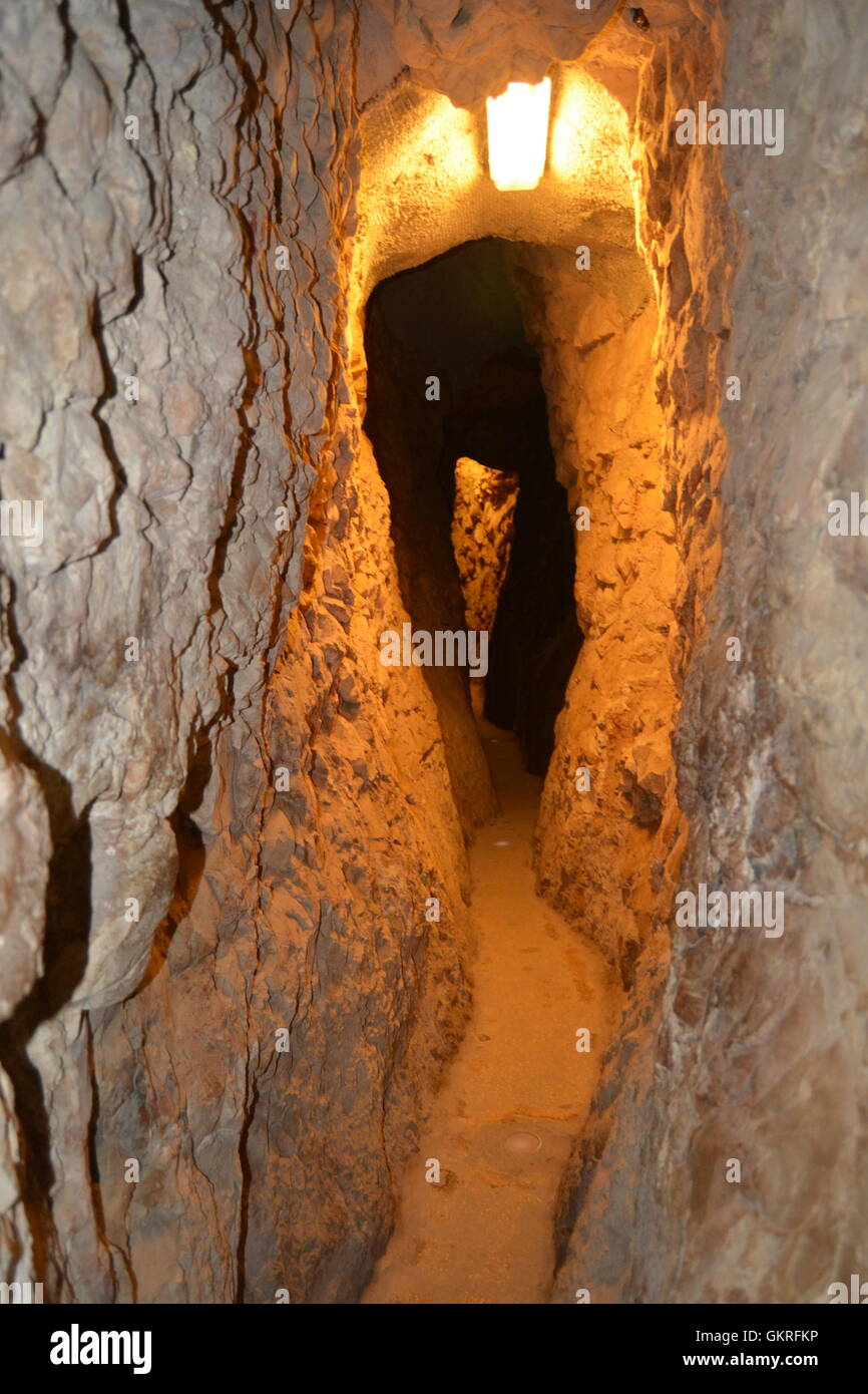Siloam tunnel, Hezekiah's Tunnel, City of David, Jerusalem Stock Photo