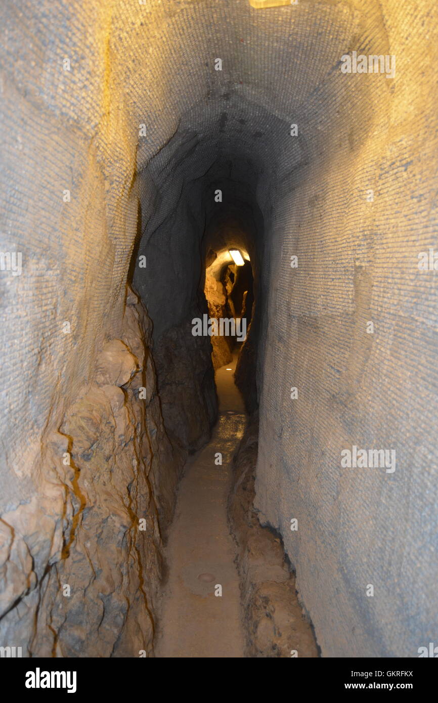 Siloam tunnel, Hezekiah's Tunnel, City of David, Jerusalem Stock Photo