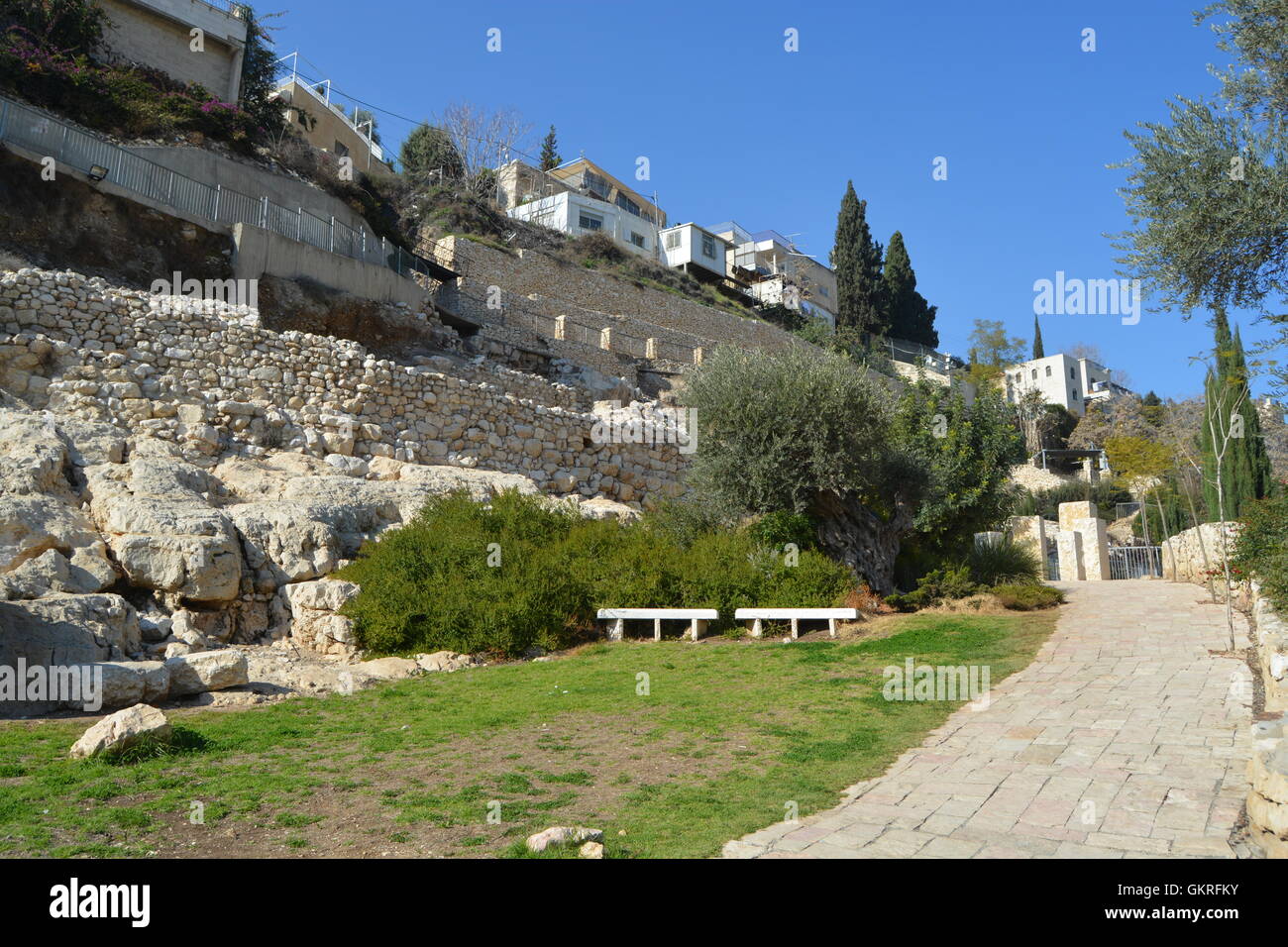 Siloam tunnel, Hezekiah's Tunnel, City of David, Jerusalem Stock Photo