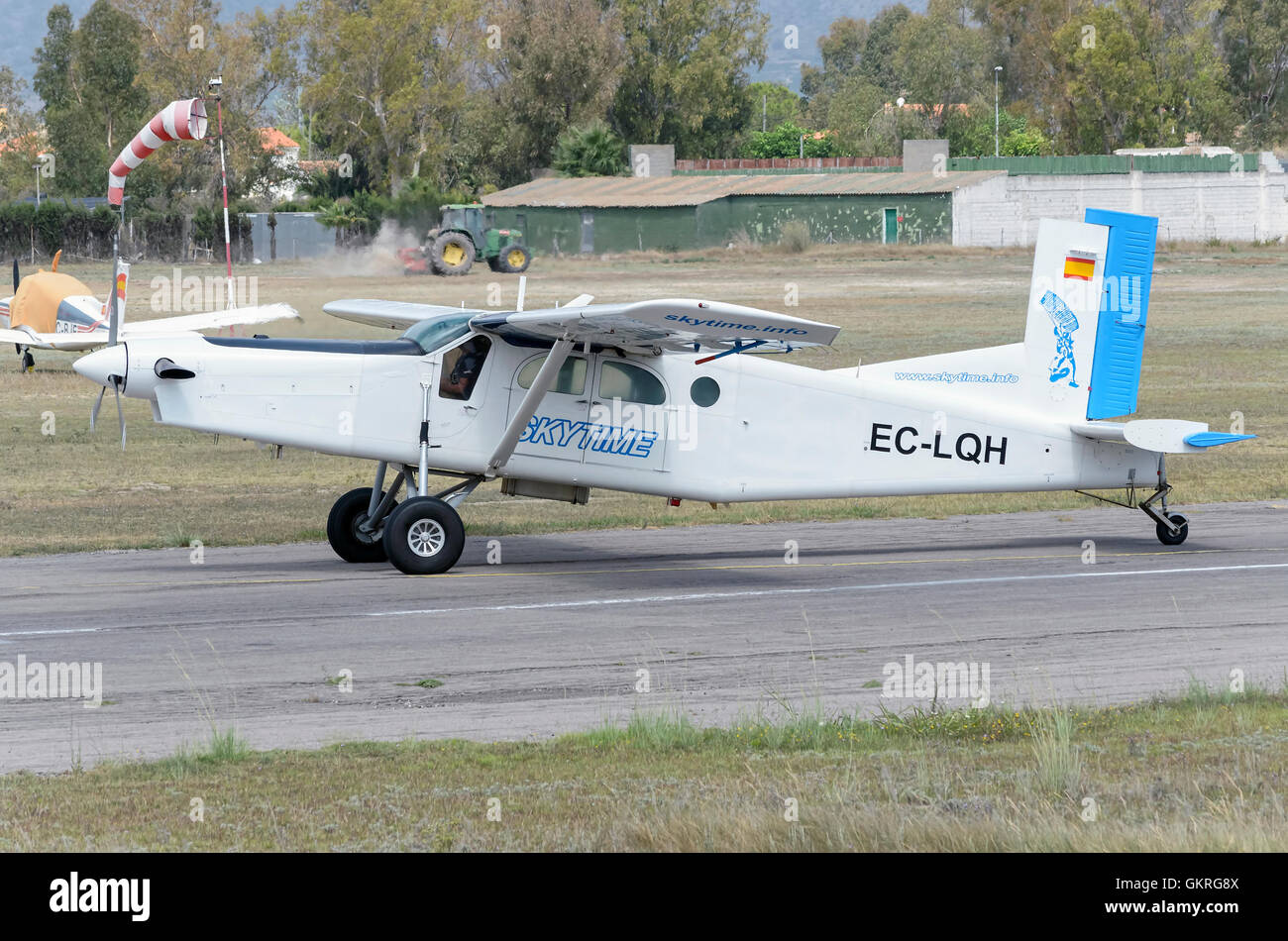 Small plane Pilatus PC-6/B2-H4 Turbo Porter, landing in Castellon de la  Plana's airfield, direction to the parking Stock Photo - Alamy