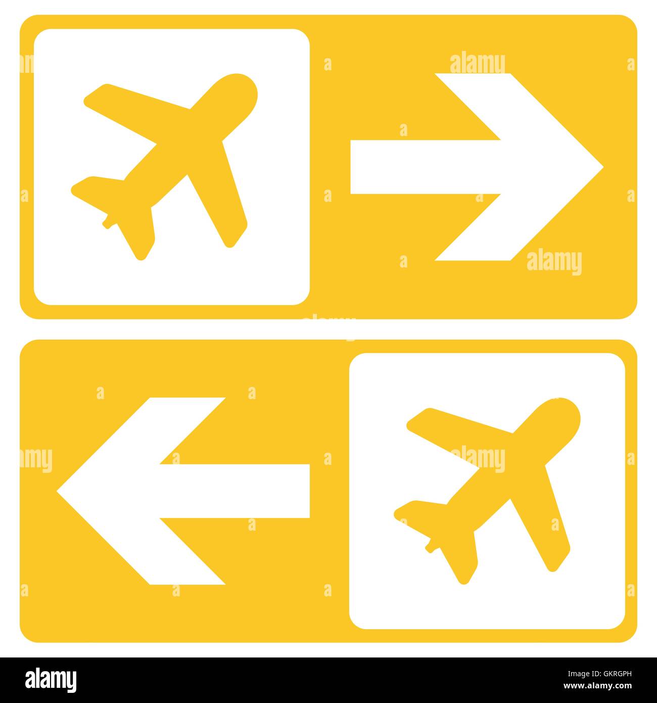 Vector Airport Signs on white background. Airport icon Stock Vector