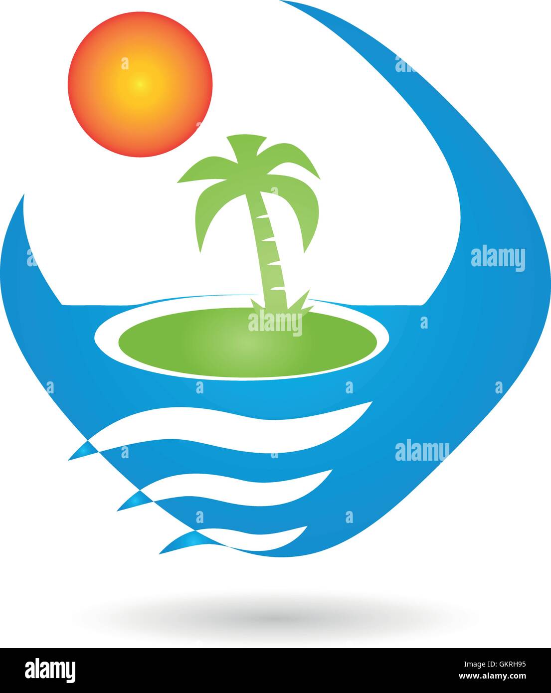 logo,tropical island,island Stock Vector