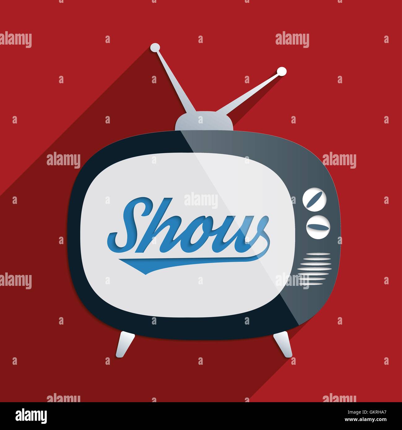 indicate show entertainment antenna watch advertise adverts television tv televisions wooing Stock Vector