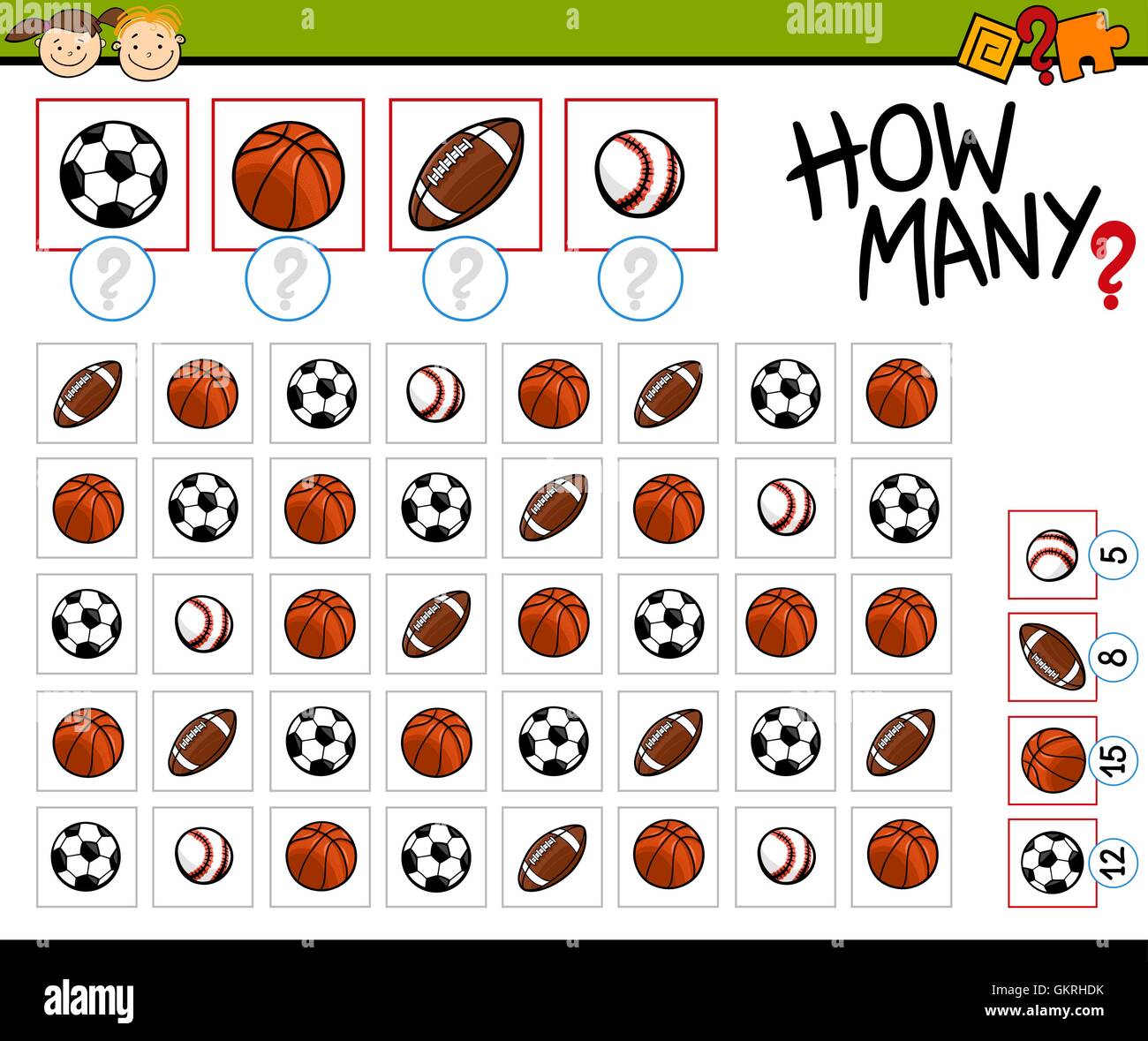 calculation education illustration puzzle count cartoon numbering